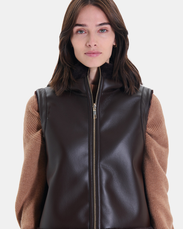 Gilet Gentab Gilet réversible chocolat ZAPA