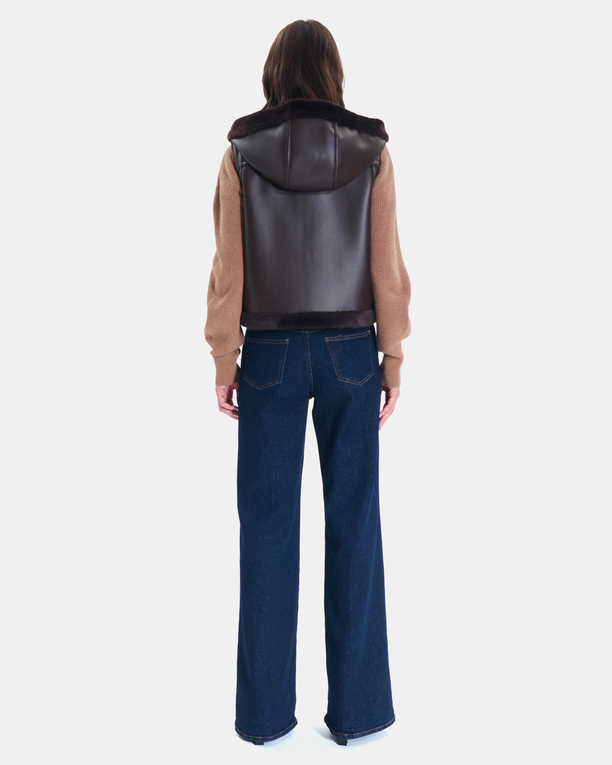Gilet Gentab Gilet réversible chocolat ZAPA