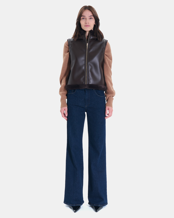 Gilet Gentab Gilet réversible chocolat ZAPA