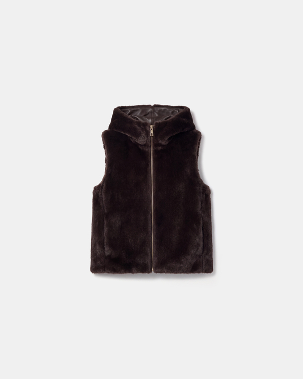 Gilet Gentab Gilet réversible chocolat ZAPA