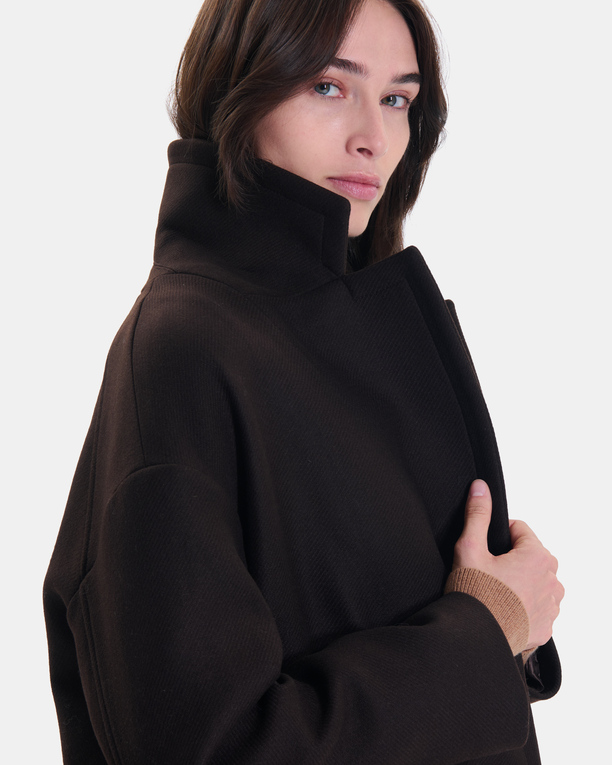 Manteau Miranda Manteau long en laine mélangée chocolat ZAPA