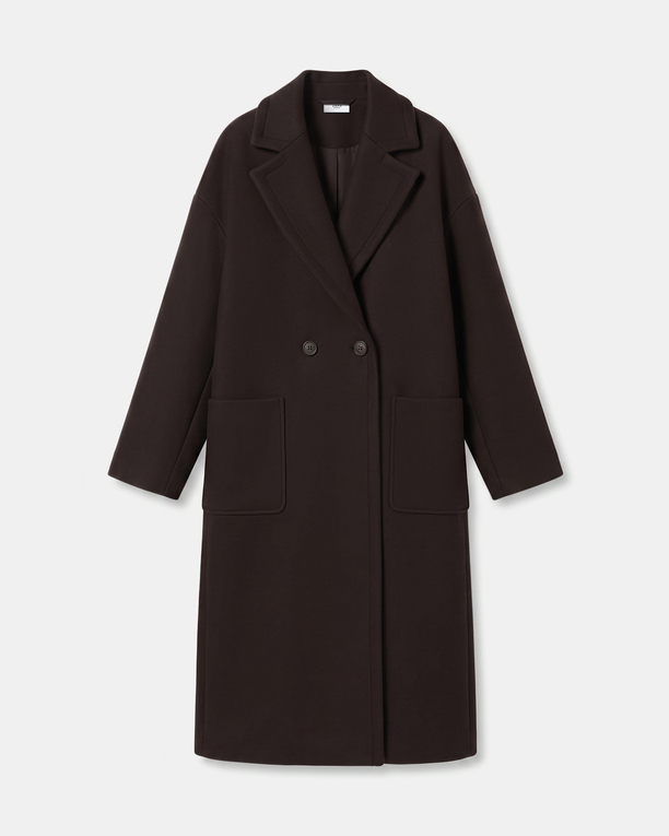 Manteau Miranda Manteau long en laine mélangée chocolat ZAPA