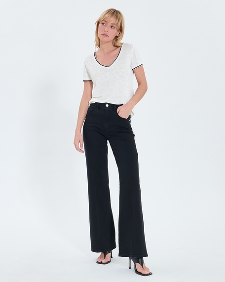 Top tasmila tee-shirt en lin &eacute;cru zapa