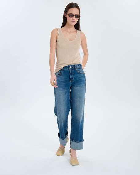 Top nara d&eacute;bardeur paillet&eacute; champagne zapa