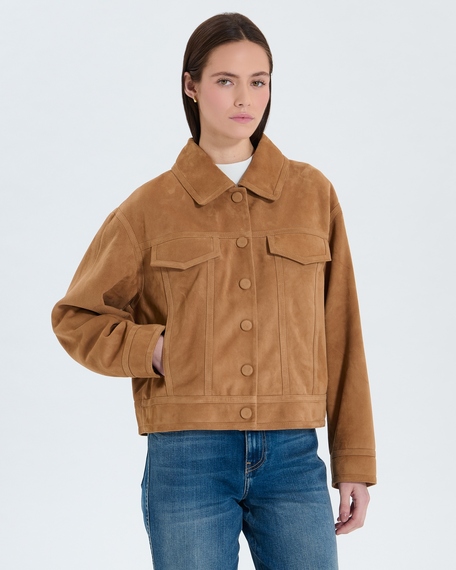 Veste monge manteau en su&egrave;de beige zapa