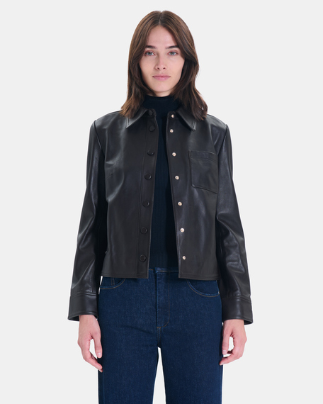 Chemise conie chemise chocolat en cuir zapa