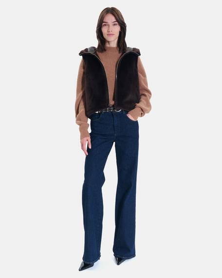 Gilet gentab gilet r&eacute;versible chocolat zapa
