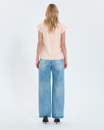 Top Tulipe Tee-shirt col V nude ZAPA