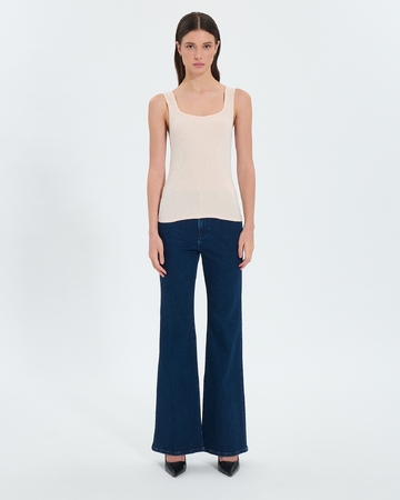 Top Torride D&eacute;bardeur en maille nude ZAPA