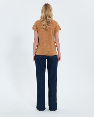 Top Tressie Tee-shirt en lin tabac ZAPA