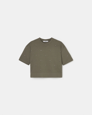 Top Totora Tee-shirt &agrave; ornements kaki ZAPA