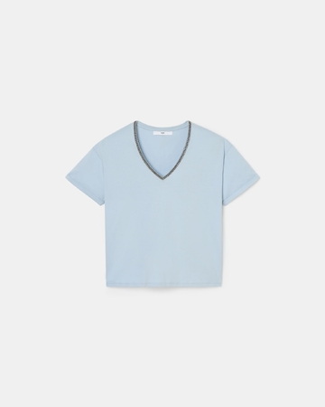 Top Taylor Tee-shirt ajusté en coton bleu ciel ZAPA