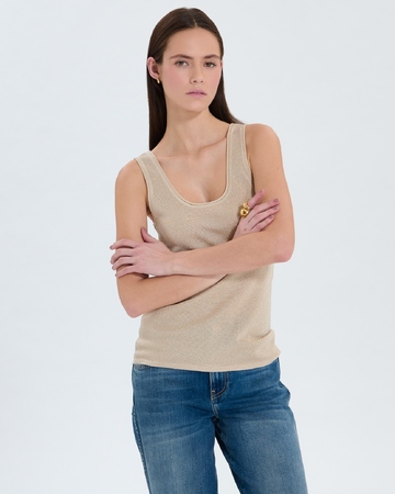 Top Nara D&eacute;bardeur paillet&eacute; champagne ZAPA