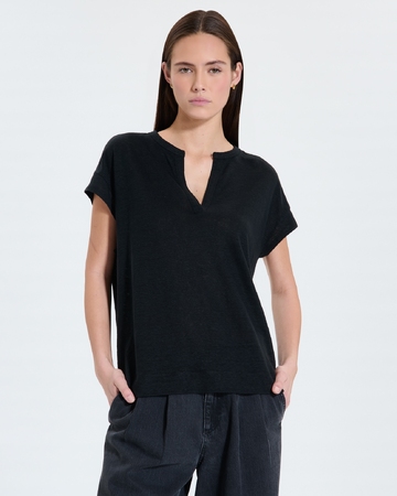 Top Thebes Top en lin noir ZAPA