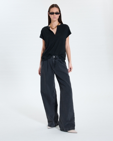 Top Thebes Top en lin noir ZAPA