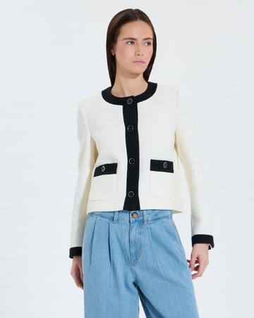 Veste Valse Veste en tweed &eacute;crue ZAPA