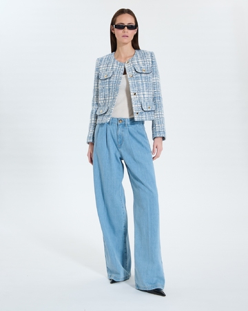 Veste Valsa Veste en tweed bleue ZAPA