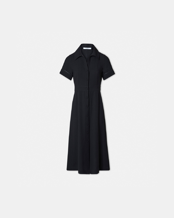 Robe Rilene Robe chemise en crêpe noire ZAPA