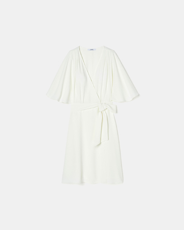Robe Russel Robe portefeuille en cr&ecirc;pe &eacute;crue ZAPA