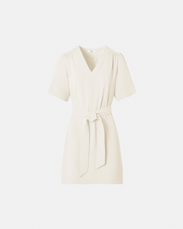 Robe Retie Robe cintr&eacute;e en cr&ecirc;pe &eacute;crue ZAPA
