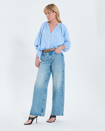 Chemise Coralia Chemise fluide en coton bleue ciel ZAPA