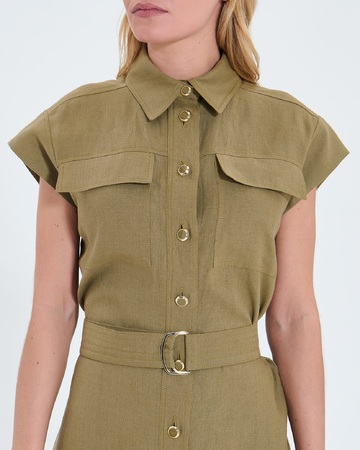 Robe Rosen Robe chemise kaki ZAPA