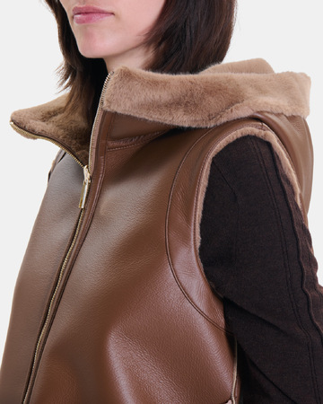 Gilet Gentab Gilet réversible camel ZAPA