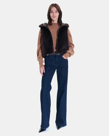 Gilet Gentab Gilet réversible chocolat ZAPA