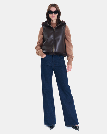 Gilet Gentab Gilet réversible chocolat ZAPA