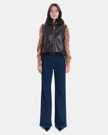 Gilet Gentab Gilet réversible chocolat ZAPA