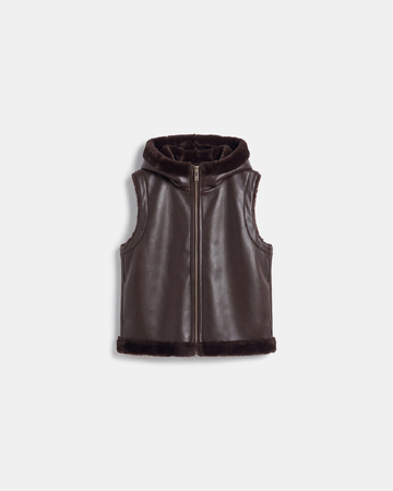 Gilet Gentab Gilet réversible chocolat ZAPA