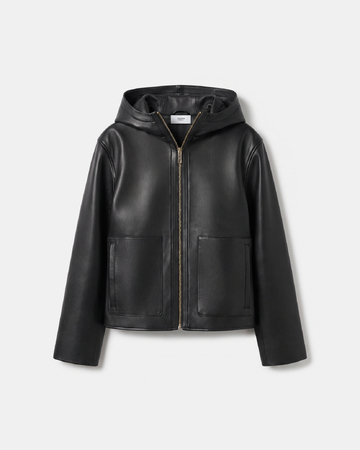 Manteau Marjo Veste courte en cuir noir ZAPA