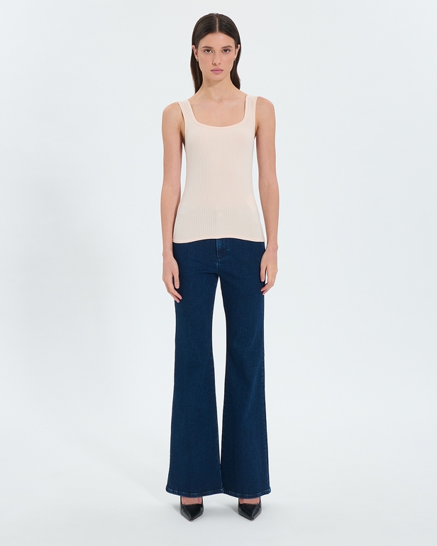 Top Torride D&eacute;bardeur en maille nude ZAPA