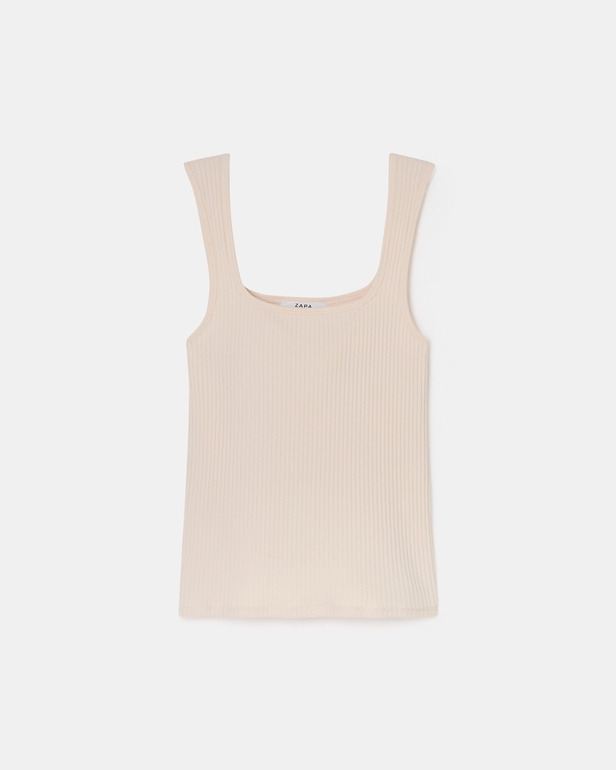 Top Torride D&eacute;bardeur en maille nude ZAPA