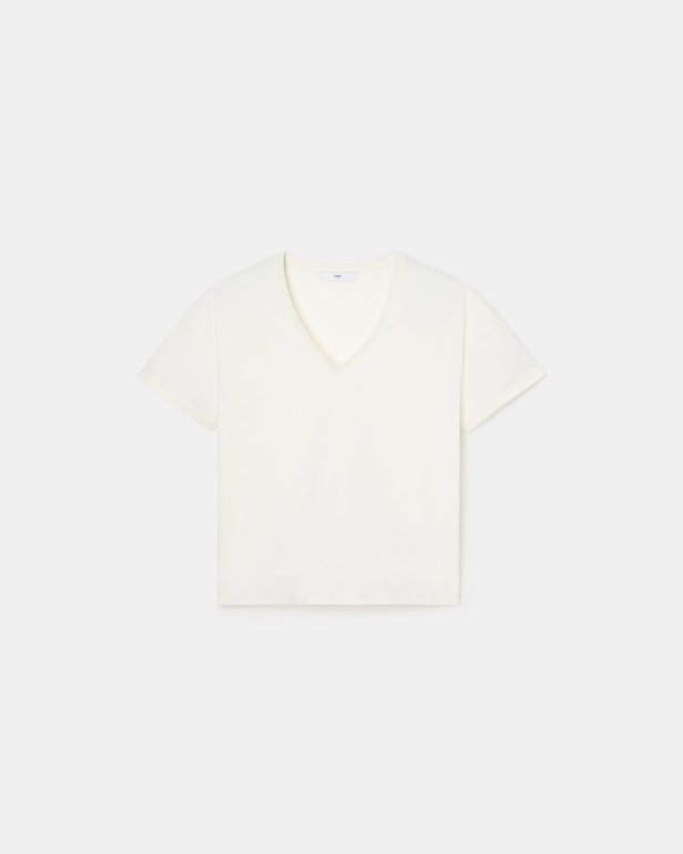 Top Taylor Tee-shirt ajust&eacute; en coton &eacute;cru ZAPA