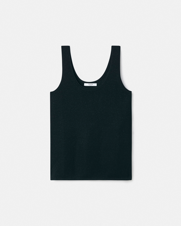 Top Nara D&eacute;bardeur paillet&eacute; noir ZAPA