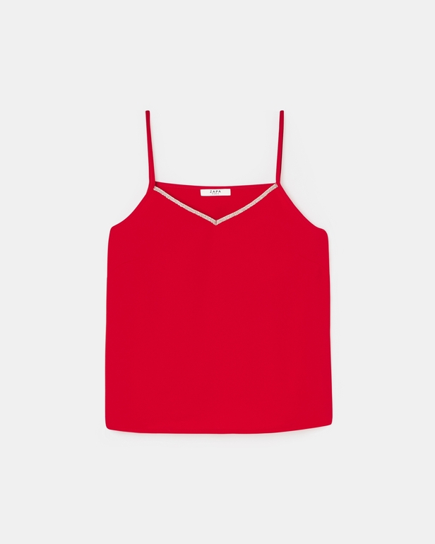 Top Tobera D&eacute;bardeur rouge ZAPA