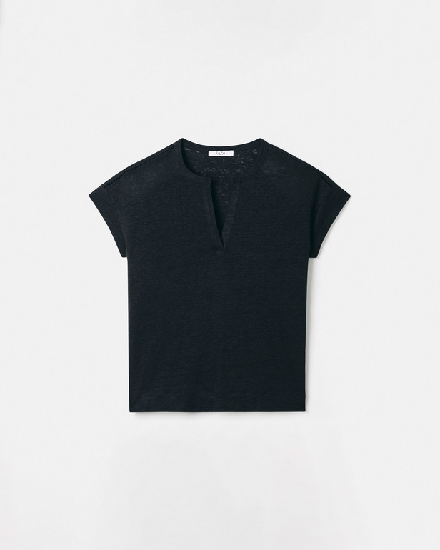 Top Thebes Top en lin noir ZAPA