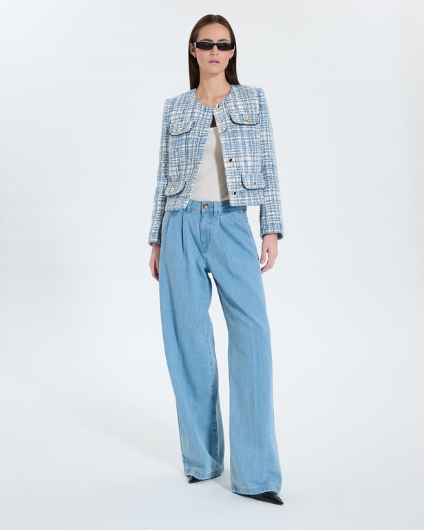 Veste Valsa Veste en tweed bleue ZAPA