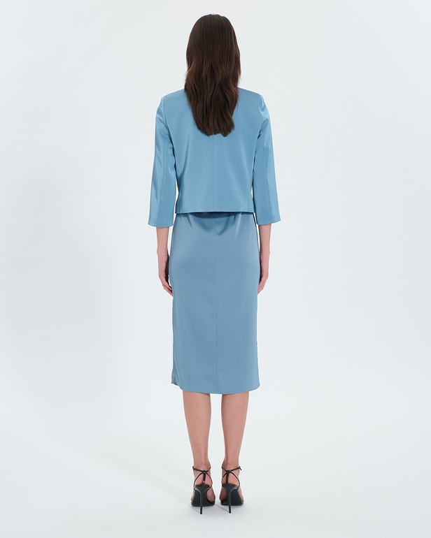 Veste Vickio Veste courte satin&eacute;e bleue ZAPA
