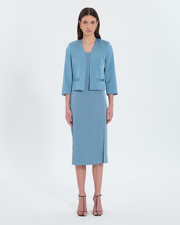 Veste Vickio Veste courte satin&eacute;e bleue ZAPA