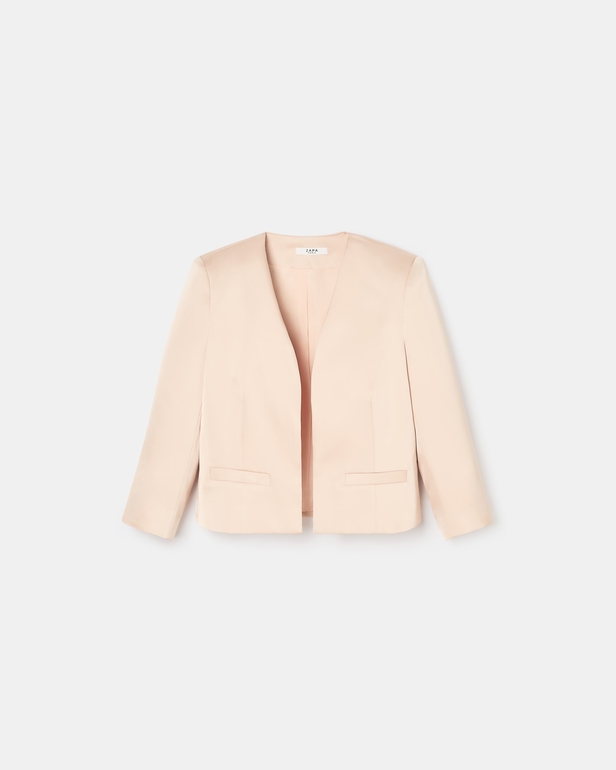 Veste Vickio Veste courte satin&eacute;e nude ZAPA