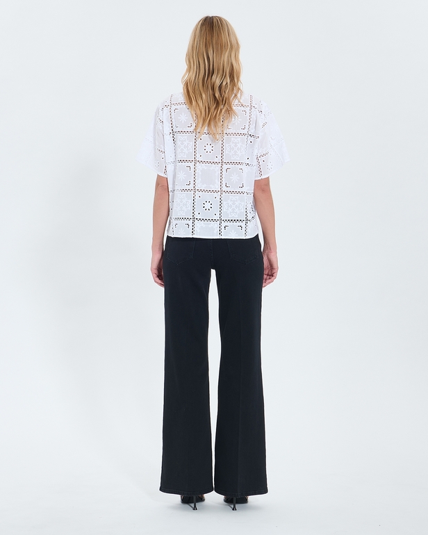 Top Trevor Top en broderie anglaise &eacute;cru ZAPA