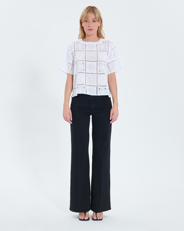 Top Trevor Top en broderie anglaise &eacute;cru ZAPA