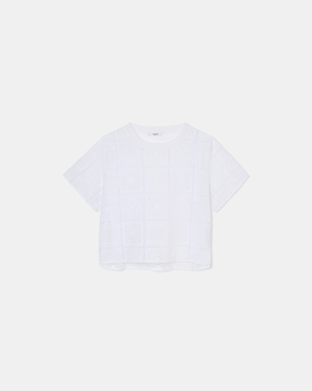 Top Trevor Top en broderie anglaise &eacute;cru ZAPA