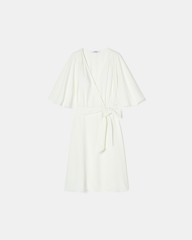 Robe Russel Robe portefeuille en cr&ecirc;pe &eacute;crue ZAPA