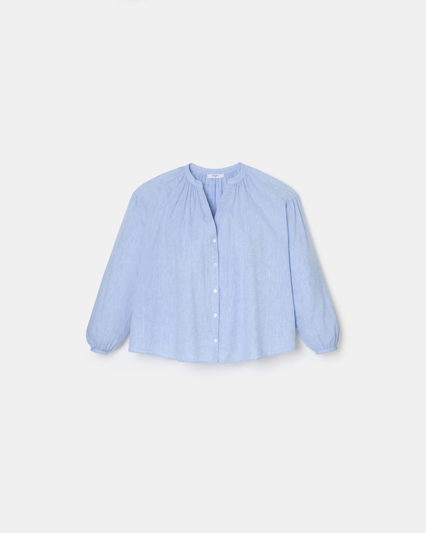 Chemise Coralia Chemise fluide en coton bleue ciel ZAPA