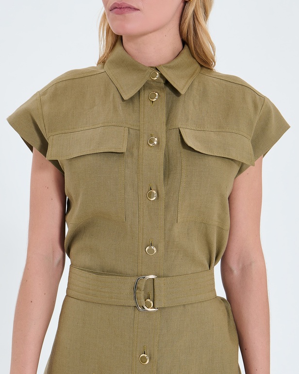Robe Rosen Robe chemise kaki ZAPA