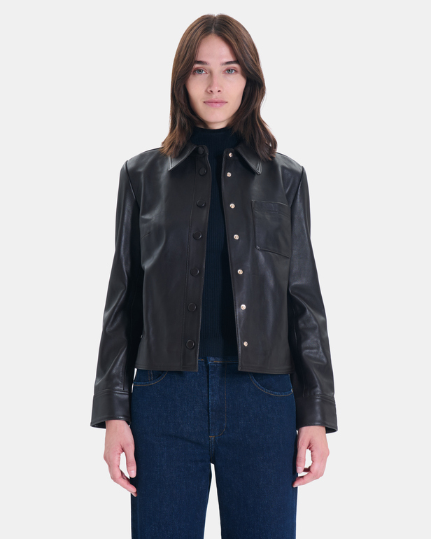 Chemise Conie Chemise chocolat en cuir ZAPA