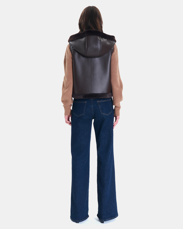 Gilet Gentab Gilet r&eacute;versible chocolat ZAPA